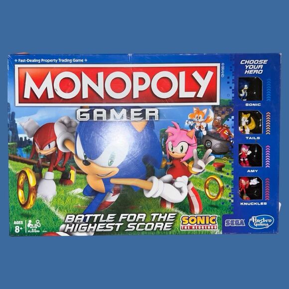 Hasbro Monopoly Gamer Sonic The Hedgehog Edition Board Game - Picture 1 of 5